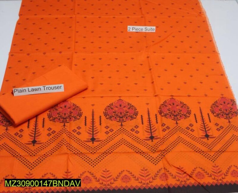 2 Pcs Lawn Printed Suit - Image 2