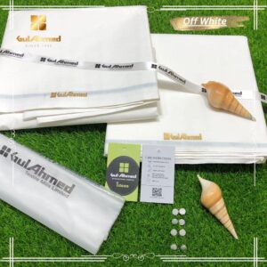 Unstitched Cotton Plain Suit with Brand Tag & 8 Buttons – Off White