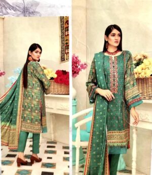 2 Pcs Linen Printed Suit – Winter Collection
